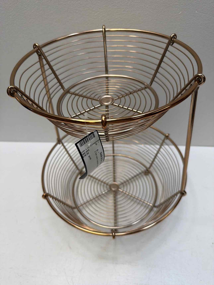 2 tier wire basket stand