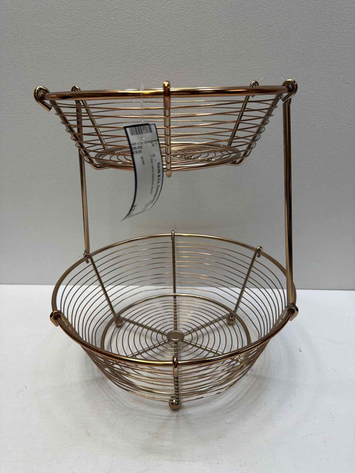 2 tier wire basket stand