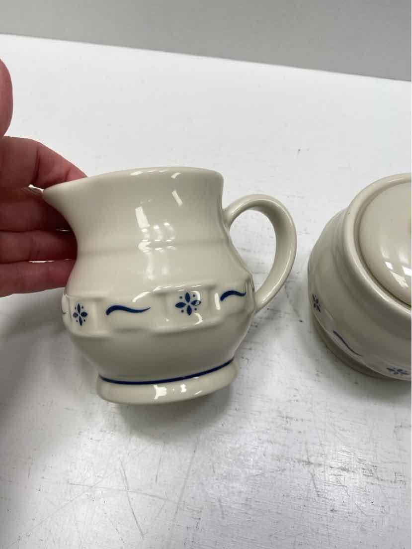 longaberger cream and sugar set