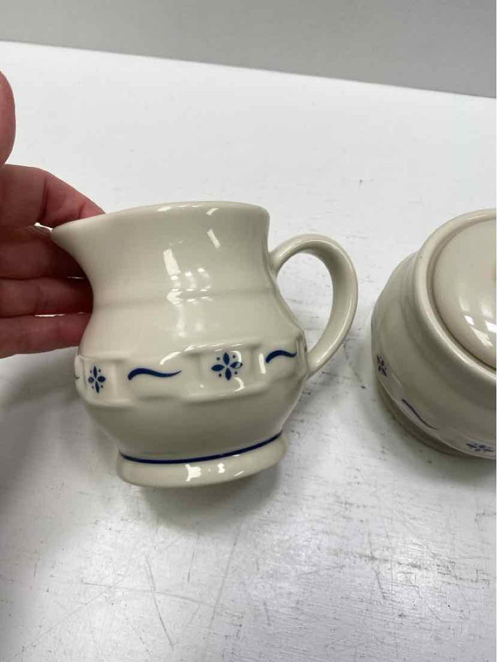 longaberger cream and sugar set