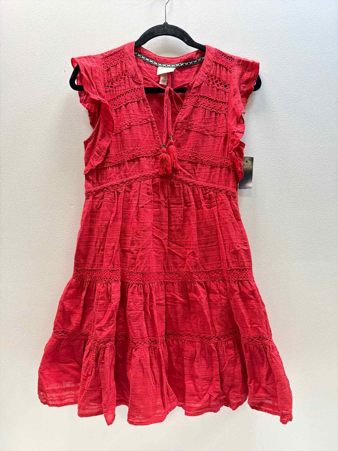 knox rose red dress Knox Rose Womans Plaid Button Down Tiered Dress Size XXL Red Black Pockets